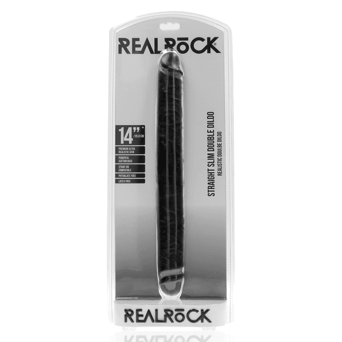 Hovedbilde Slank dobbel dildo 35,6 cm Sort