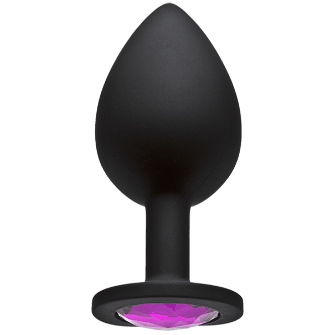 Hovedbilde Erotic - Svart Silikonbuttplug med Lilla Krystall ...