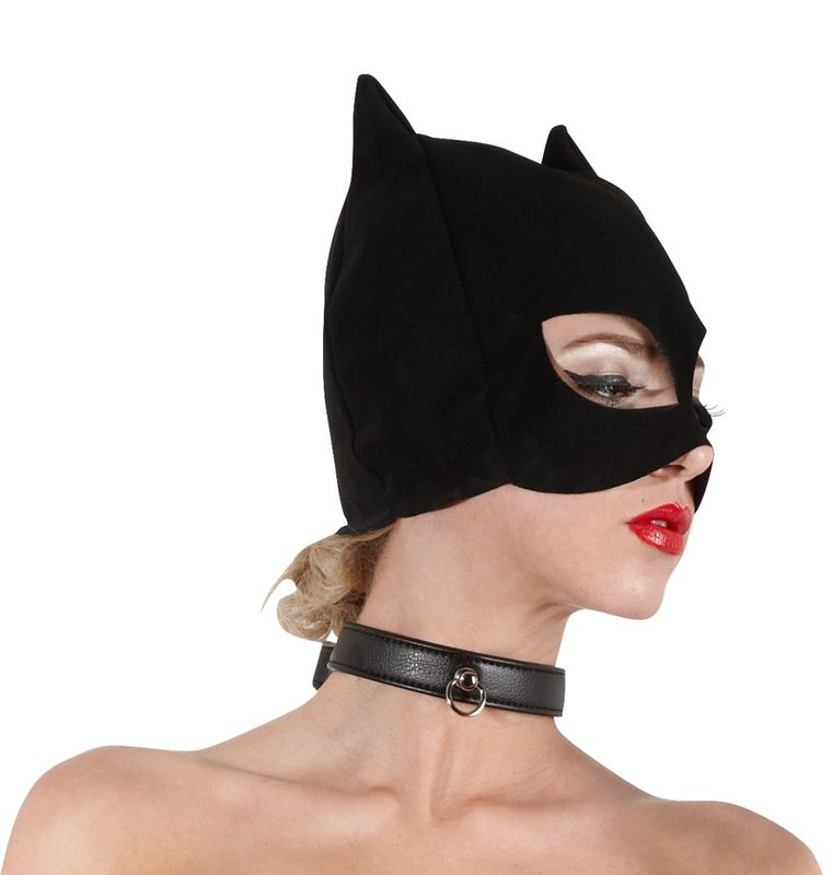 Bad Kitty - Cat Mask med åpne øyne - Sort