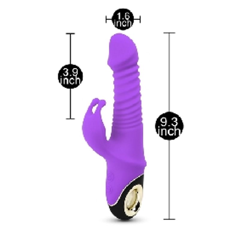Thrusting Rabbit Vibrator med rotasjon - lilla - rosa