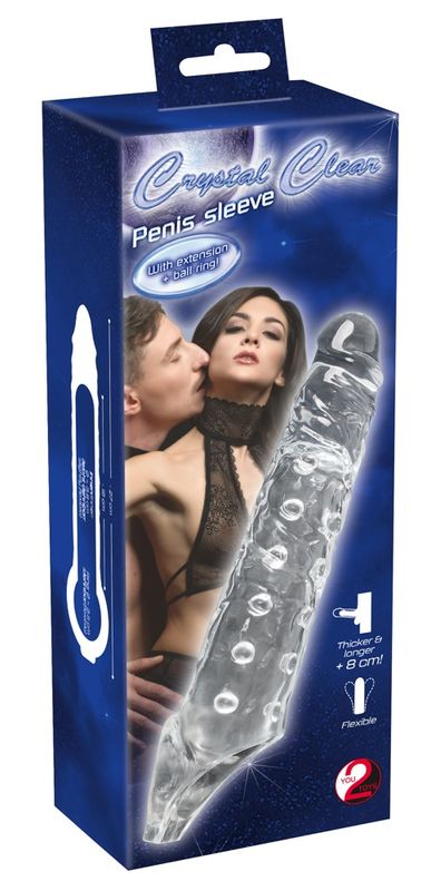 Crystal Clear - Penishylse med kulering - Gjennomsiktig