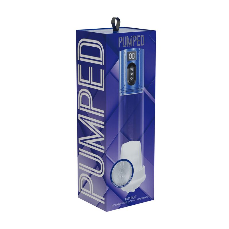 Pumped - MaxLift - 7-funksjons sugepumpe for masturbator - Metallic Blue