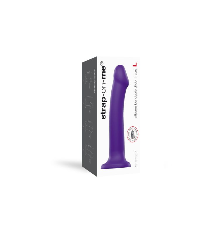 STRAP-ON-ME - SEMI-REALISTIC DUAL DENSITY BENDABLE DILDO PURPLE 